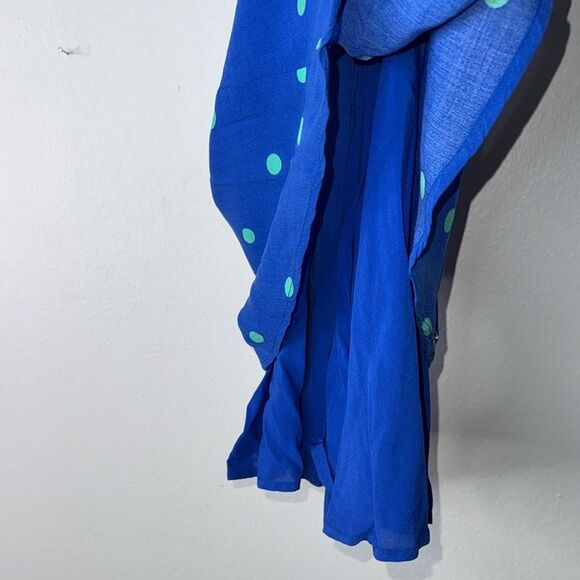 HOLLISTER Racerback Spaghetti Strap Lace Polka Dot Lined Blue Dress Small - Picture 7 of 8